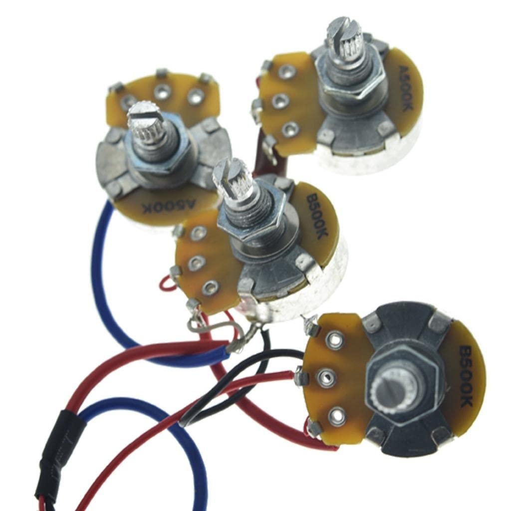 Guitar Prewired Wiring Harness Humbucker Solderless Wiring Harness 2V2T with 500K Pots and 3 Way Toggle Switch For LP Les Paul S